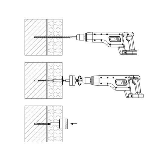 Grafični prikaz vgradnje sidra PPV